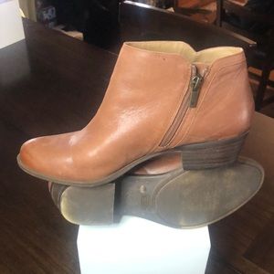 Size 9.5 lucky brand booties tan colored
